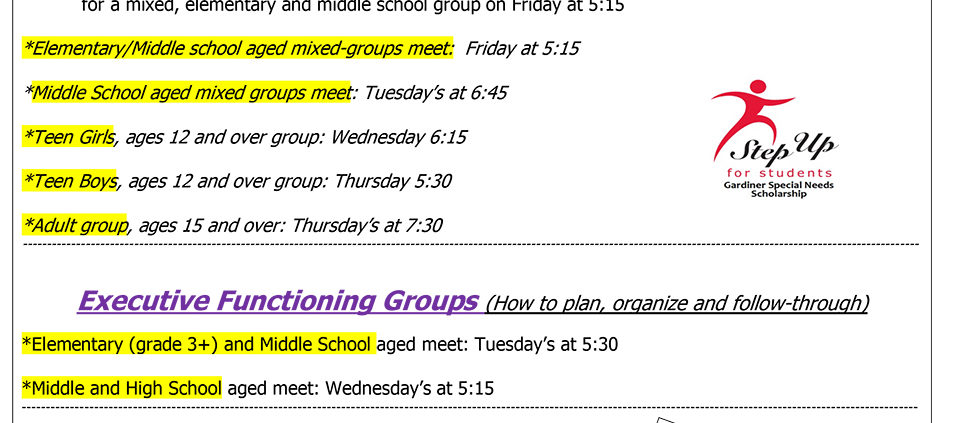 School-Year Groups at Support for Students Growth Center