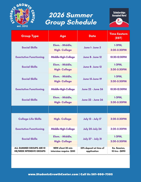 Summer Group Schedule-v4 Summer Group Schedule-v4